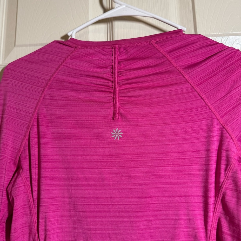 Athleta Pacifica UPF 50 Pink 1/2 Zip Long Sleeve Pullover Workout Swim Top Sz M - Picture 6 of 12